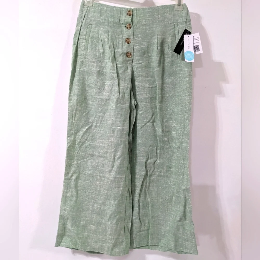 💚 Violets & Roses Green Linen Pants NWT Size M STITCH FIX